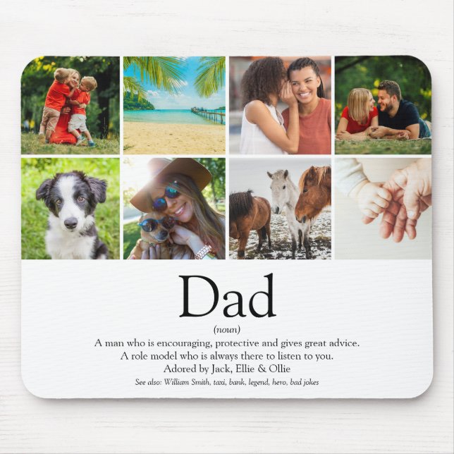 World's Best Ever Dad Definition Photo Collage Mouse Pad (Front)