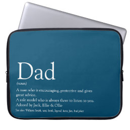 World&#39;s Best Ever Dad Father Daddy Definition Blue Laptop Sleeve