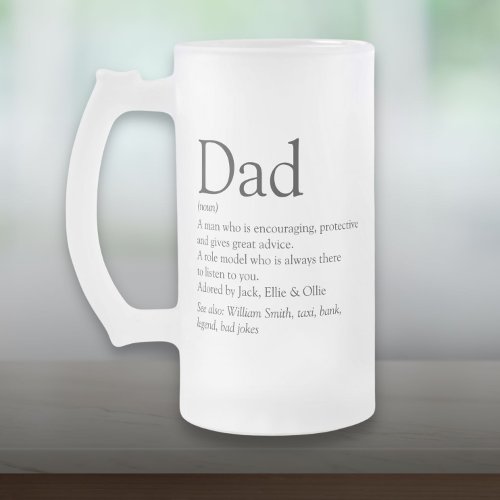 Worlds Best Ever Dad Father Daddy Definition Frosted Glass Beer Mug