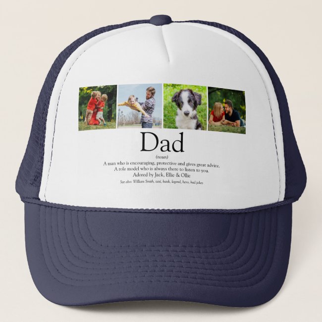 World's Best Ever Dad Father Definition Photo Fun Trucker Hat