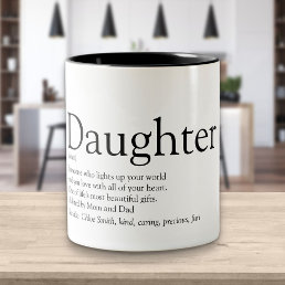 World&#39;s Best Ever Daughter Definition Modern Fun Two-Tone Coffee Mug