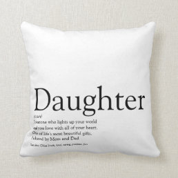 World&#39;s Best Ever Daughter Definition Simple Fun Throw Pillow