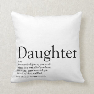 World's Best Ever Daughter Definition Simple Fun Throw Pillow