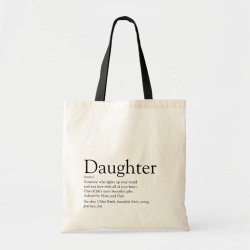 Worlds Best Ever Daughter Definition Tote Bag