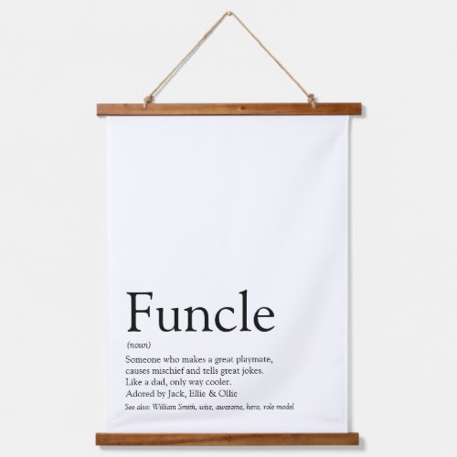 Worlds Best Ever Funcle Uncle Modern Definition Hanging Tapestry