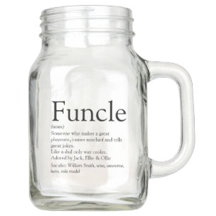 World's Best Ever Funcle Uncle Modern Definition Mason Jar