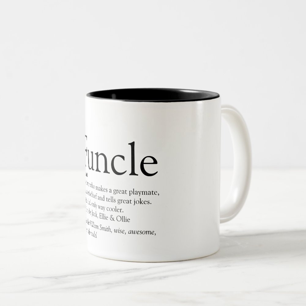 Disover World's Best Ever Funcle, Uncle Modern Definition Two-Tone Coffee Mug