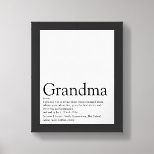 World's Best Ever Grandma Grandmother Definition Framed Art