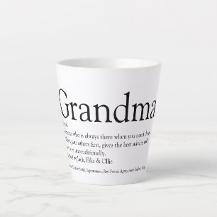 World's Best Ever Grandma, Grandmother Definition Latte Mug