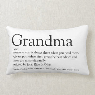 World's Best Ever Grandma, Grandmother Definition Lumbar Pillow