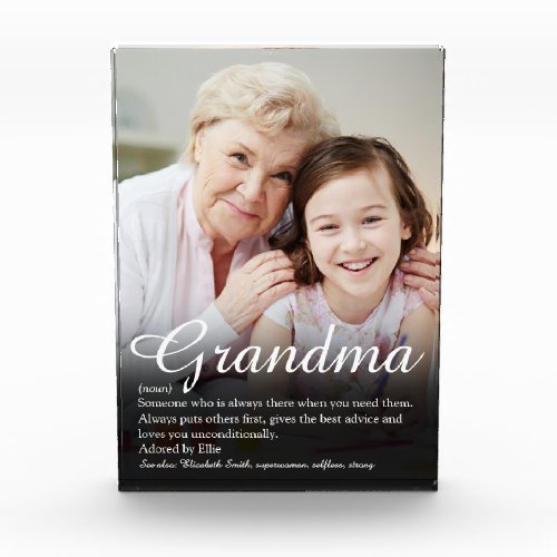 Worlds Best Ever Grandma Grandmother Definition Photo Block