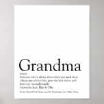 World's Best Ever Grandma, Grandmother Definition Poster<br><div class="desc">Personalise for your special Grandma, Grandmother, Granny, Nan, Nanny or Abuela to create a unique gift for birthdays, Christmas, mother's day, baby showers, or any day you want to show how much she means to you. A perfect way to show her how amazing she is every day. Designed by Thisisnotme©...</div>
