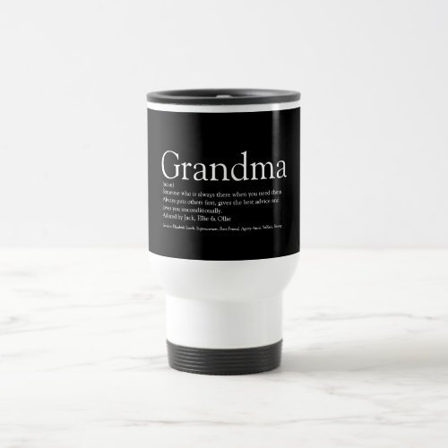 Worlds Best Ever Grandma Grandmother Definition Travel Mug