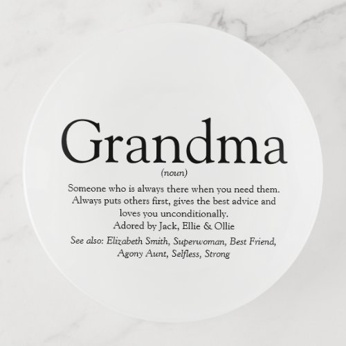 Worlds Best Ever Grandma Grandmother Definition Trinket Tray