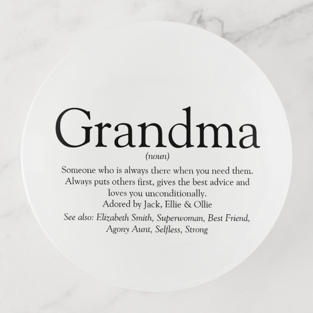 World's Best Ever Grandma, Grandmother Definition Trinket Tray (Front)