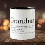 World's Best Ever Grandma, Grandmother Definition Two-Tone Coffee Mug<br><div class="desc">Personalise for your special Grandma,  Grandmother,  Granny,  Nan,  Nanny or Abuela to create a unique gift for birthdays,  Christmas,  mother's day or any day you want to show how much she means to you. A perfect way to show her how amazing she is every day. Designed by Thisisnotme©</div>