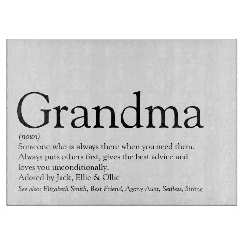 Worlds Best Ever Grandma Granny Definition Cutting Board
