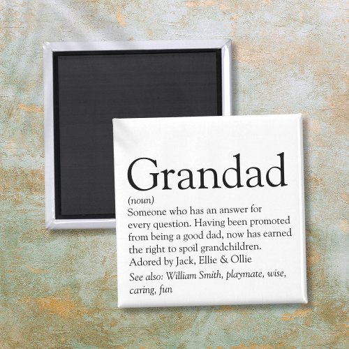 Worlds Best Ever Grandpa Grandad Papa Definition Magnet