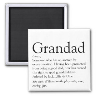 Worlds Best Ever Grandpa, Grandad, Papa Definition Magnet