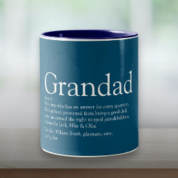 Worlds Best Ever Grandpa, Grandad, Papa Definition Two-Tone Coffee Mug