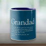 Worlds Best Ever Grandpa, Grandad, Papa Definition Two-Tone Coffee Mug
