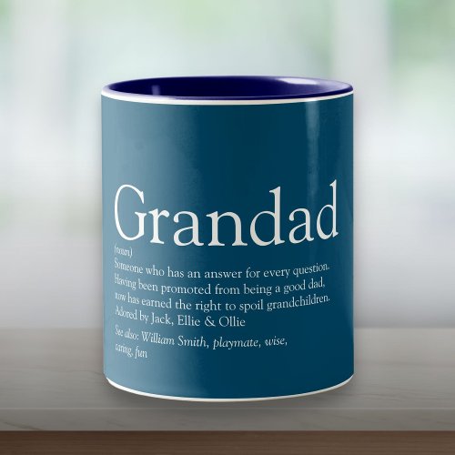 Worlds Best Ever Grandpa Grandad Papa Definition Two_Tone Coffee Mug