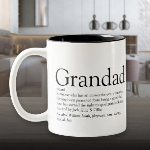 World's Best Ever Grandpa Grandad Papa Definition Two-Tone Coffee Mug