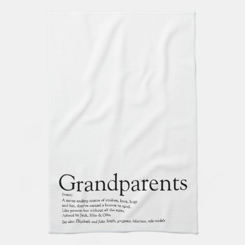 Worlds Best Ever Grandparents Definition Kitchen Towel