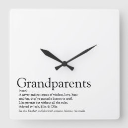 World&#39;s Best Ever Grandparents Definition Square Wall Clock