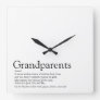World's Best Ever Grandparents Definition Square Wall Clock