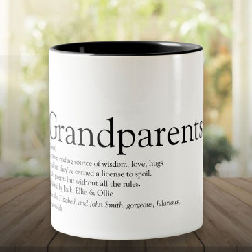 Worlds Best Ever Grandparents Definition Two-Tone Coffee Mug