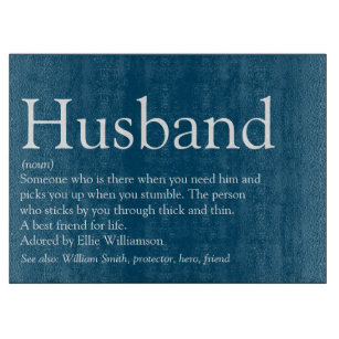 World's Best Ever Husband Definition Blue Cutting Board