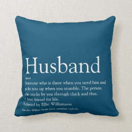 World&#39;s Best Ever Husband Definition Blue Fun Throw Pillow