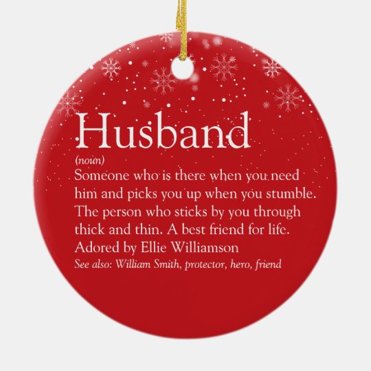 World's Best Ever Husband Definition Christmas Ceramic Ornament