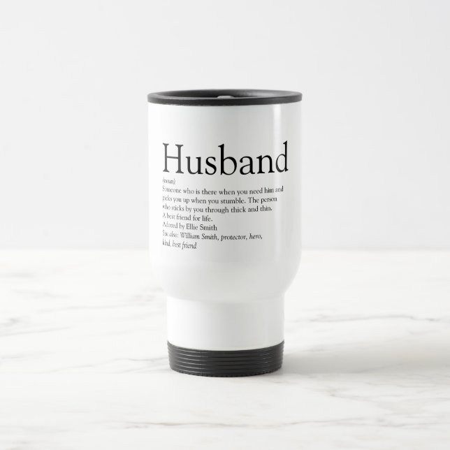 World's Best Ever Husband Definition Fun Travel Mug (Center)