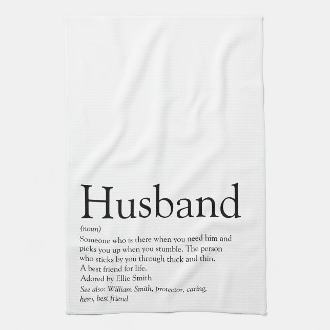 World's Best Ever Husband Definition Kitchen Towel (Vertical)