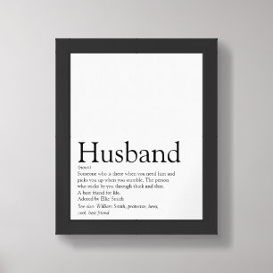 World's Best Ever Husband Definition Modern Fun Framed Art