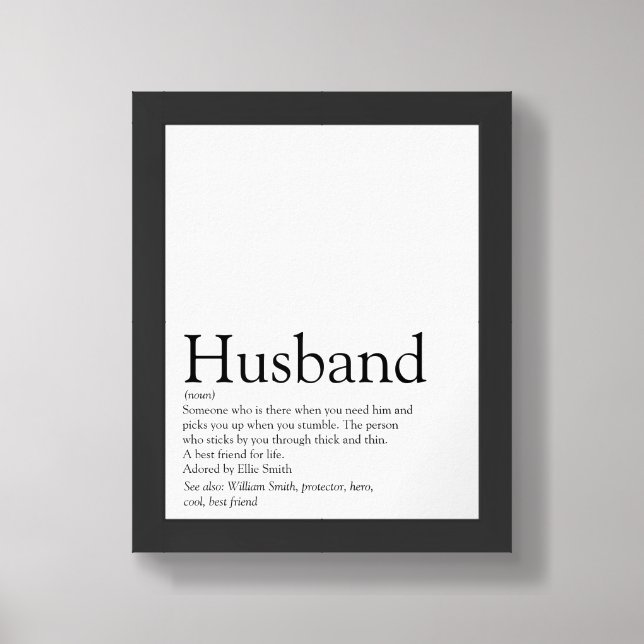 World's Best Ever Husband Definition Modern Fun Framed Art (Framed Front)