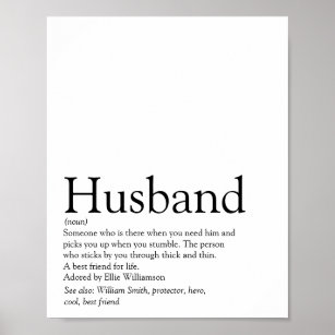 World's Best Ever Husband Definition Modern Fun Poster