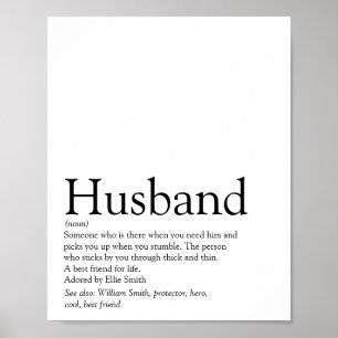 World's Best Ever Husband Definition Modern Fun Poster