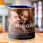 World's Best Ever Husband Definition Script Photo Two-Tone Coffee Mug<br><div class="desc">Personalise for your special husband to create a unique gift for birthdays,  anniversaries,  weddings,  Christmas or any day you want to show how much he means to you. A perfect way to show him how amazing he is every day. Designed by Thisisnotme©</div>
