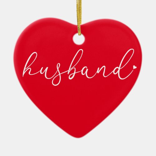 Worlds Best Ever Husband Definition Script Red Ceramic Ornament