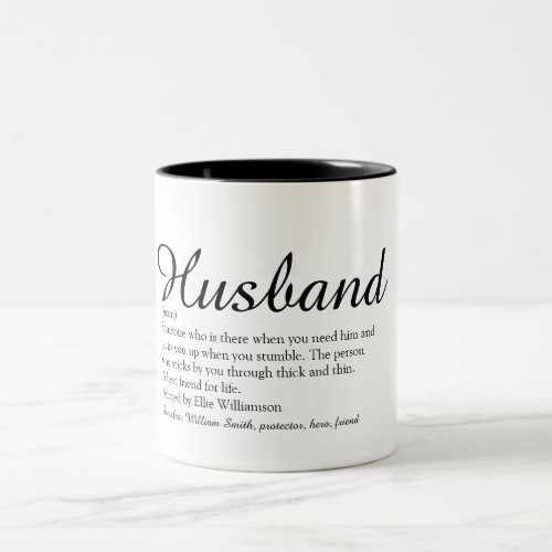 Worlds Best Ever Husband Definition Script Two_Tone Coffee Mug
