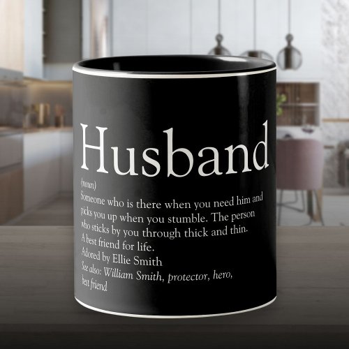 Worlds Best Ever Husband Definition Two_Tone Coffee Mug