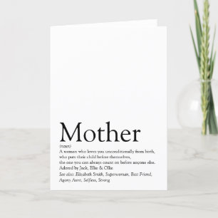 World's Best Ever Mom Mum Mother Definition Holiday Card