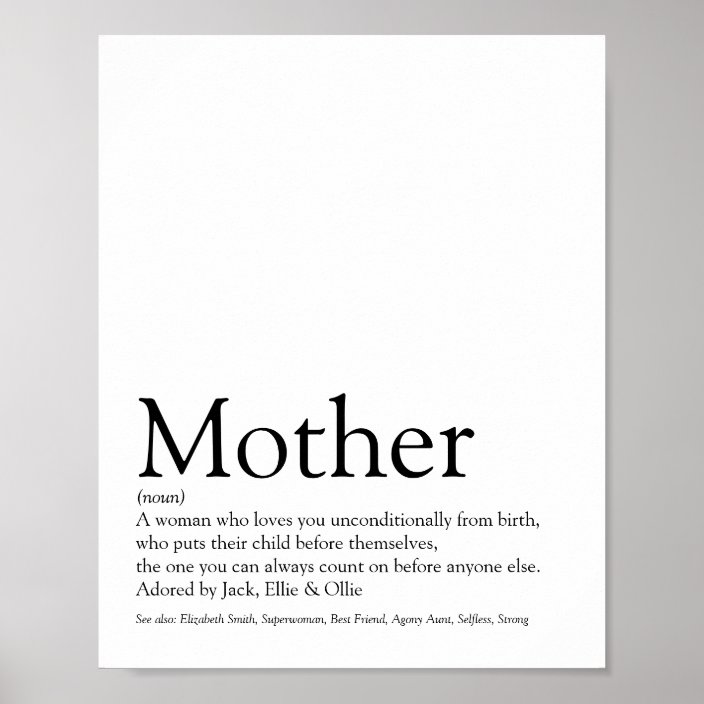 World S Best Ever Mom Mum Mother Definition Poster Zazzle Com
