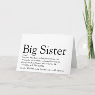 World's Best Ever Sister Definition Card