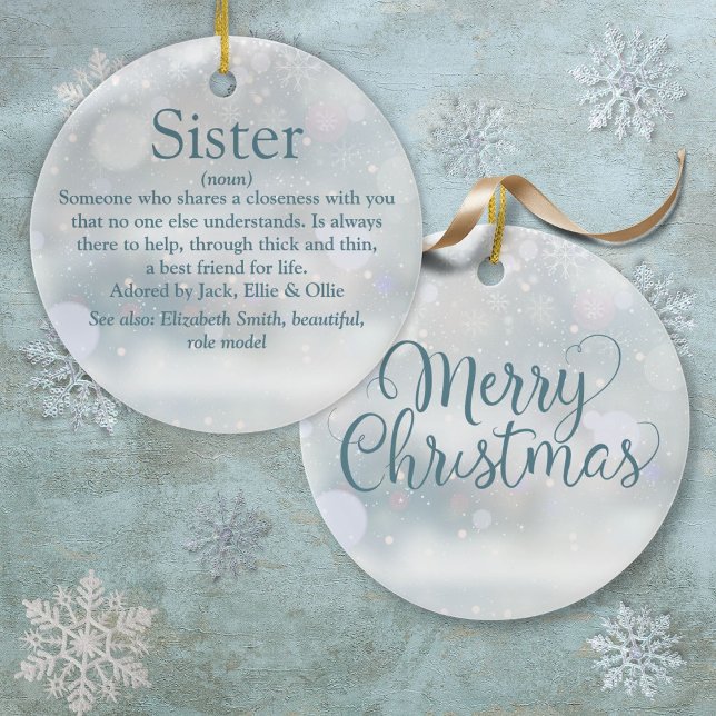World's Best Ever Sister Definition Christmas Ceramic Ornament (World's Best Ever Sister Definition Christmas Ceramic Ornament)