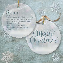World&#39;s Best Ever Sister Definition Christmas Ceramic Ornament