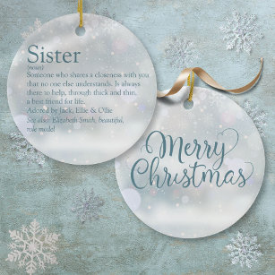 World Best Big Sister Christmas Ornaments